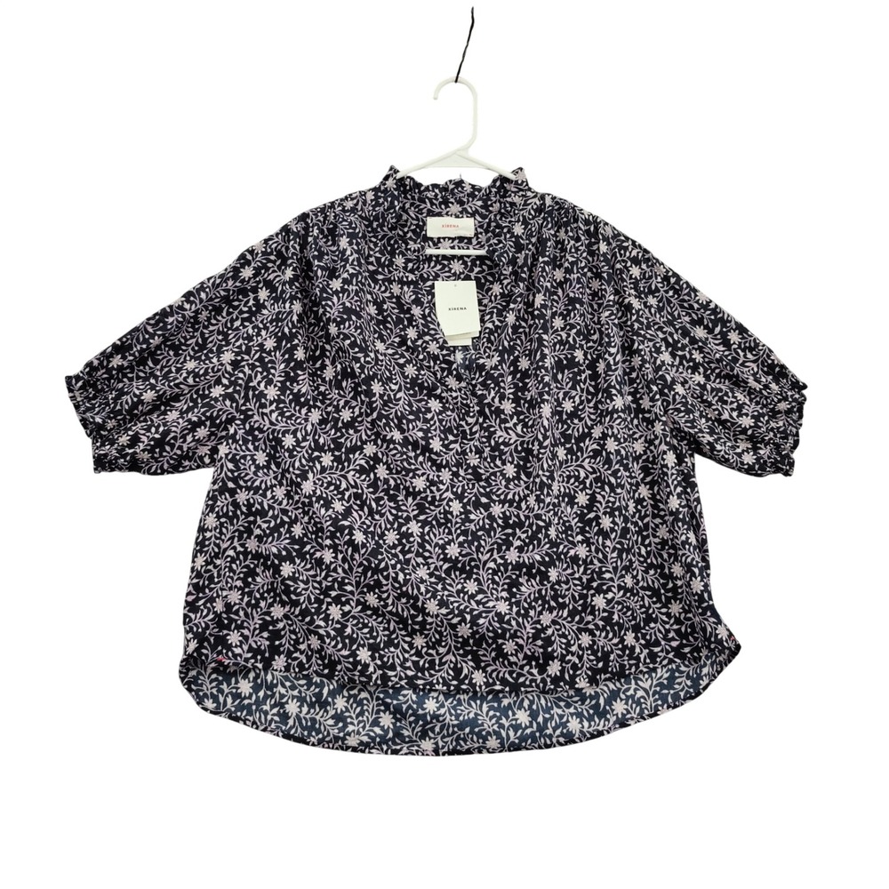 Xirena Womens Cottagecore Boho Cam Top L Night Blossom Floral Vine Blouse NEW